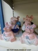 A collection of Nat West pigs comprising Sir Nathaniel and five others