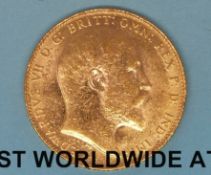 A 1906 Edward VII gold full sovereign