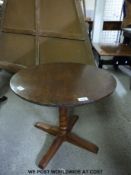 A circular coffee table