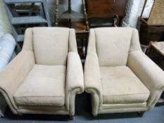 A pair of upholstered chairs.