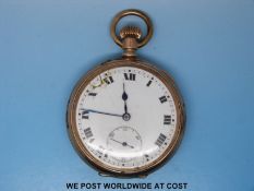 A USA gold-filled pocket watch with 15 jewels,
