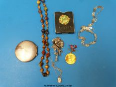 A hallmarked silver Art Deco compact,