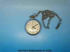 Ingersoll Triumph keyless gentleman's pocket watch LNER 6051 to back,