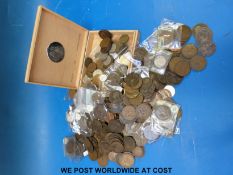 A collection of English pennies etc including Victorian bronze examples,