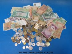 An amateur collection of overseas coinage and world bank notes