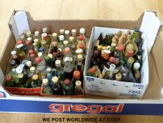Approximately 100 alcohol miniatures to include cherry brandy, rum,