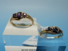 Two 9ct gold rings,