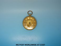 A Robert Huw, Newmarket c1880 gentleman's 18ct gold fusee pocket watch with dated dial,