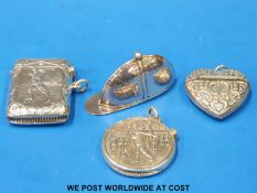 Four vestas marked 925 including golfing and horse racing interest