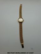Omega 9ct gold ladies wristwatch in original box.