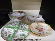 A Limoges trefoil dish together with a Corona ware bowl etc