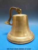 A brass ship's bell height 22cm