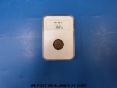 An NGC MS63 1819 sixpence slabbed