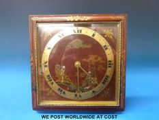 F W Elliot chinoiserie mantel clock with easel back, lever movement and French escapement.