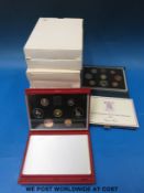 A quantity of UK proof coin collection Royal Mint sets