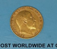 A 1903 gold half sovereign