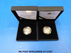 A 2008 cased silver proof £2 piedfort coin for the 4th Olympiad London and a 2011 King James bible