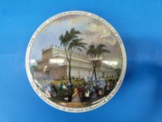 A Prattware 1852 Exhibition pot lid.
