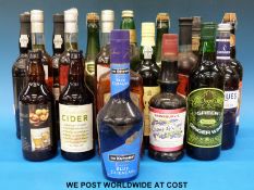 Nineteen bottles of alcohol to include Dow's Midnight Port, Croft 198LBV Port,