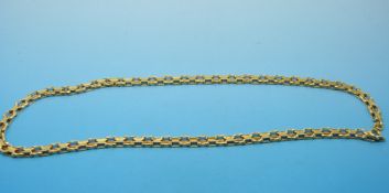 A 14ct gold necklace of unusual links (24.