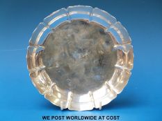 A Victorian hallmarked silver strawberry dish of fluted design, Ldn 1899,