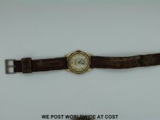 Two gold gentlemen's wristwatches marked 375 (makers Avia and Winegartens)