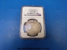 An NGC China junk dollar AU details slabbed