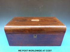 A late 19th century writing slope with presentation inscription dated 1894 to lid (width 40cm)