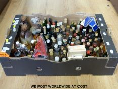 A collection of approximately 75 alcohol miniatures to include ciders, gin, sherry,