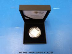 A 2008 £5 cased silver proof piedfort coin to commemorate the 450th anniversary of her accession