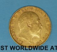 A 1902 gold half sovereign