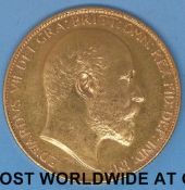 A 1902 Edward VII gold double sovereign,