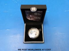 A 2012 £5 cased silver proof piedfort coin to commemorate the countdown to the London Olympics,