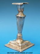 A Victorian hallmarked silver candlestick,