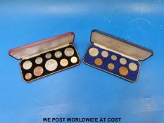 Two deluxe cased coin sets in mint condition,