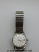 Eterna-Matic gentleman's wristwatch with two tone baton markers and hands and date aperture in