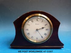 A small mahogany cased eight day French mantel timepiece