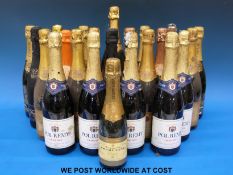 Twenty three bottles of Champagne, Cava,