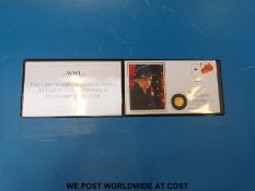 A centenary of WWI 1914 full gold sovereign cased in 'Jubilee Mint' folder with stamp cover with