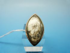A Georgian ring set with an ivory plaque depicting a lady with a crook
