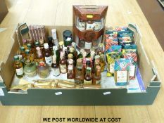 A collection of approximately 60 alcohol miniatures of blended whisky, bourbon,