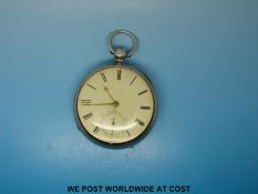 Reid and Sons, Newcastle gentleman's silver fusee pocket watch, London 1883 hallmark,