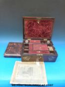 A rosewood and mother of pearl travelling box,
