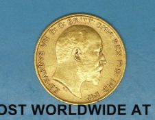 A 1904 gold half sovereign