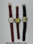 Six various wristwatches to include continental white metal cased example,