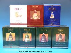Seven Bell's whisky 70cl bottles, comprising 8 year aged 1994, 95, 96,