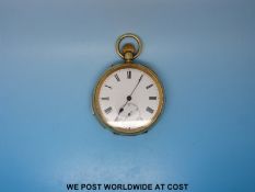 A keyless gentleman's quarter repeater gold plated pocket watch,