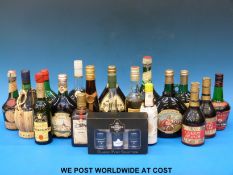 Eighteen bottles of alcohol to include Cherry Brandy, Benedictine, Chartreuse, port,