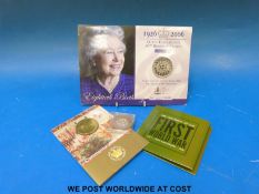 A Queen's Golden Jubilee Royal mint commemorative medal coin, 2002, an 80th Birthday £5 crown, no.