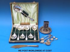 Three bottom-marked hallmarked silver tea spoons,